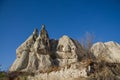 Cappadokia rock towers and cave houses Royalty Free Stock Photo